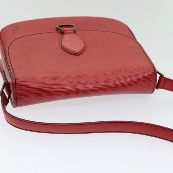 LOUIS VUITTON Epi Saint Cloud GM Shoulder Bag Red